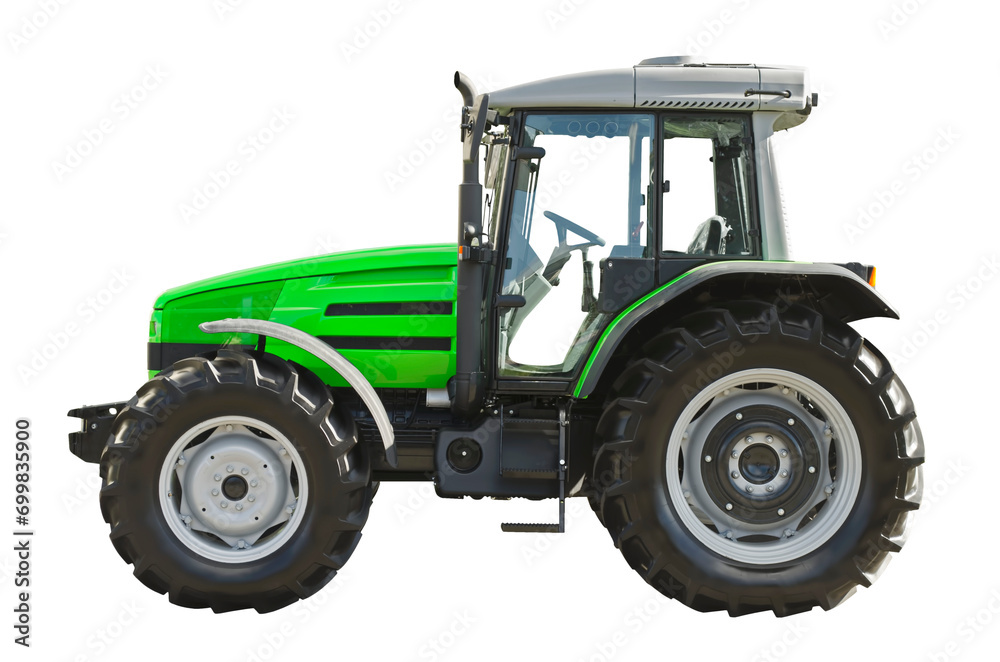 Modern agricultural tractor, side view Modern agricultural tractor, side view