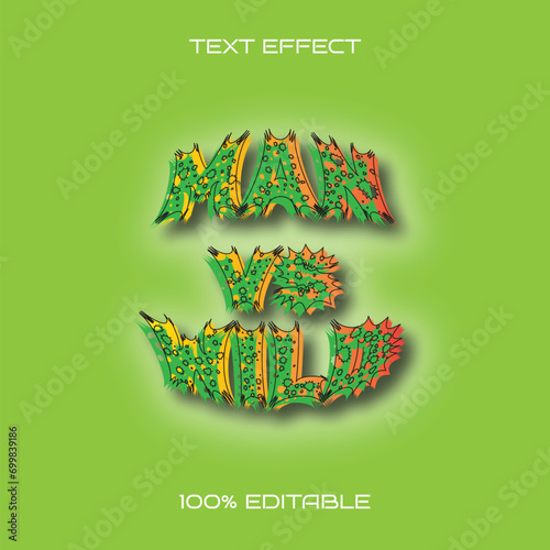 Vector Man vs Wild Text Style Effect