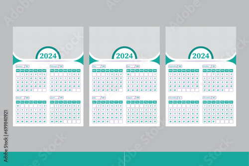 Happy New Year 2024 Wall Calendar Design 