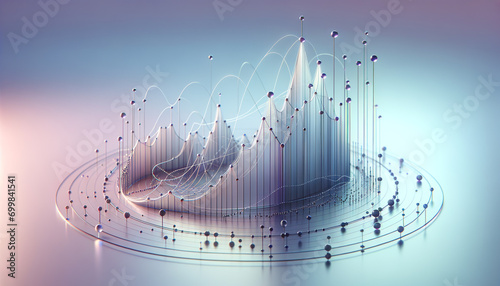 Futuristic 3D Data Model with Tranquil Background