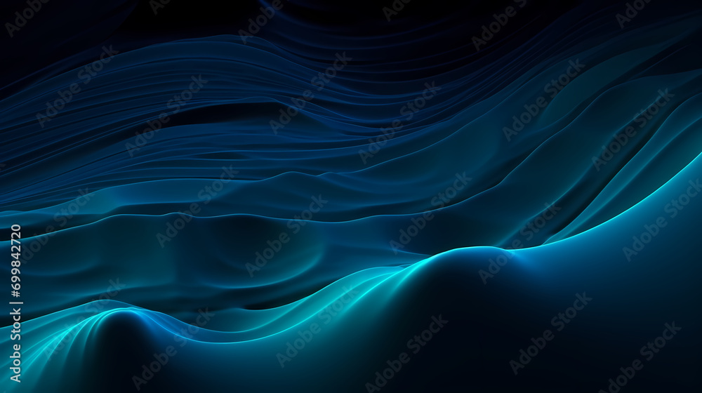 Digital technology blue rhythm wavy line abstract graphic poster web page PPT background with generative