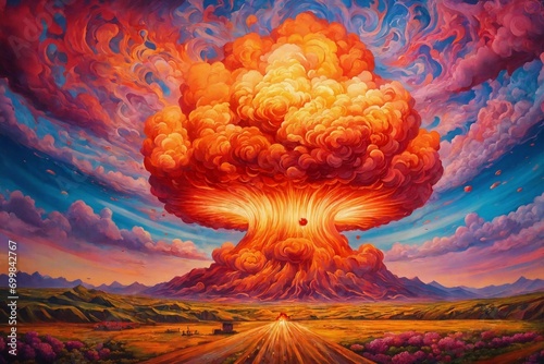 nuclear explosion of colors splash of emotions