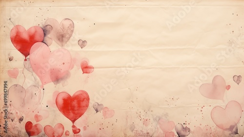 Valentine's Day wallpaper background, love vintage paper, retro style wallpaper. Greeting card template for Wedding, mothers or womans day, Valentine's day