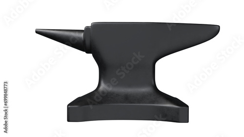 Vintage steel anvil isolated on transparent and white background. Smith concept. 3D render