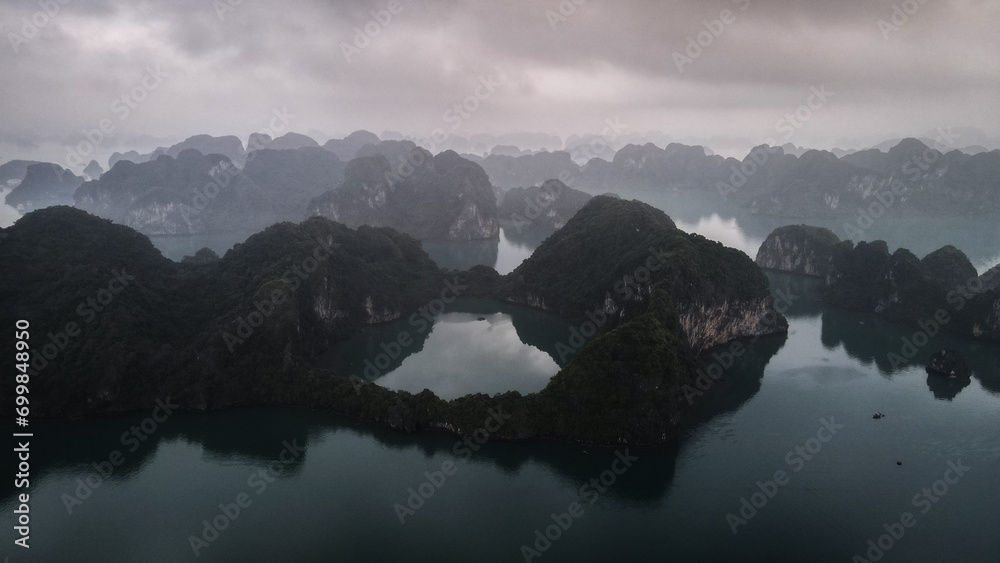 The aerial view of Ha Long Bay in Northern Vietnam