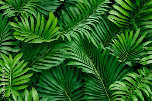 Tropical leaves foliage plant bush floral arrangement nature backdrop isolated on white background, clipping path included  photo