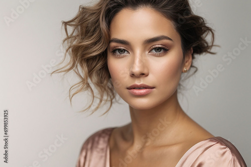 Portrait of a woman, isolated on a white background