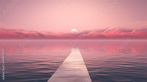 Beautiful lake view  beautiful sea view  pink sea