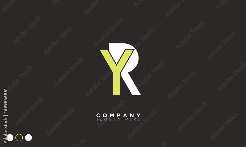 YR Alphabet letters Initials Monogram logo RY, Y and R - obrazy, fototapety, plakaty 