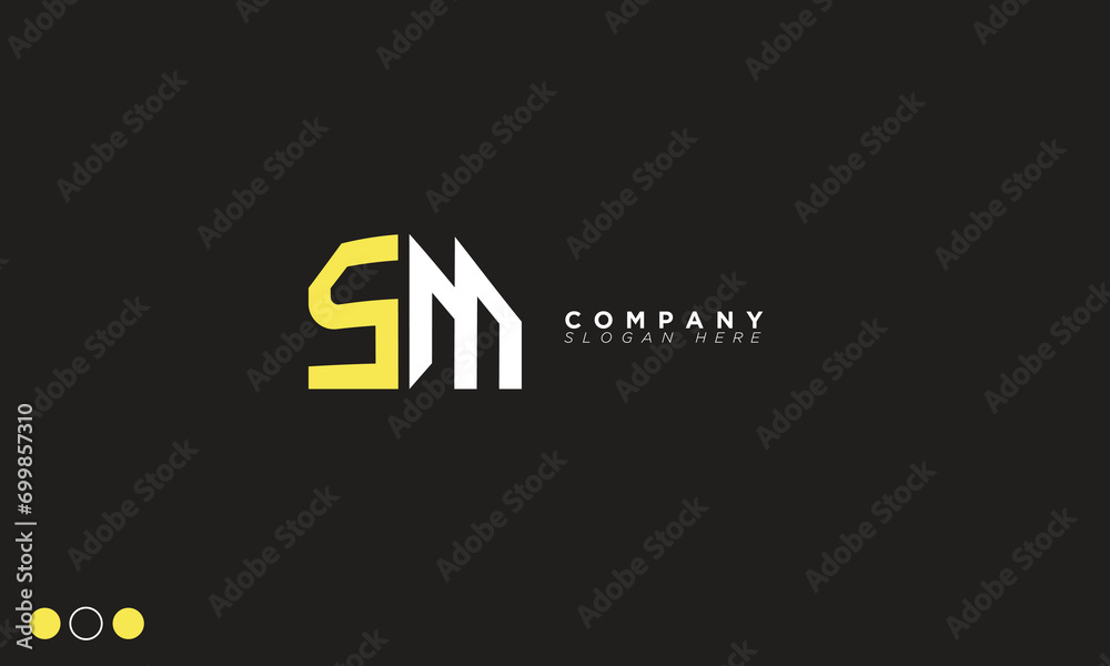 SM Alphabet letters Initials Monogram logo MS, S and M SM Alphabet letters Initials Monogram logo MS, S and M