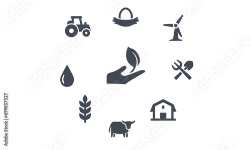 Farm and Agriculture Icons vector design