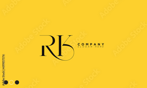 RK Alphabet letters Initials Monogram logo KR, R and K