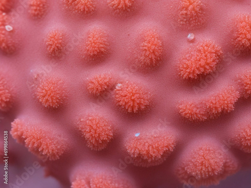 Coral macro photo. Mesmerizing coral close-up: Nature's intricate masterpiece captured in vivid detail. © dmamith