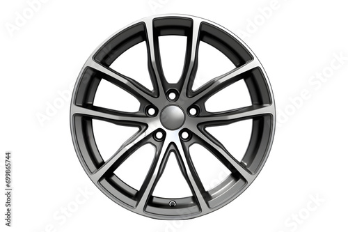 front view of a chrome rim or wheel isolated on white background transparent