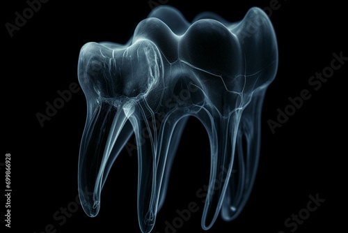 A dental X-ray image of a single tooth. Generative AI