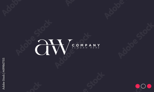 AW Alphabet letters Initials Monogram logo WA, A and W