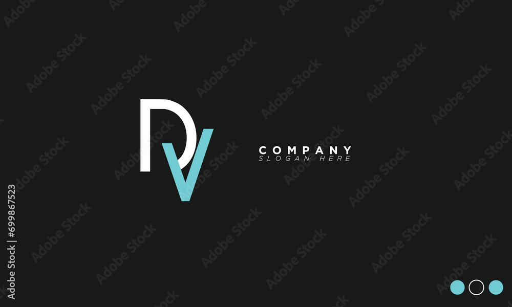 DV Alphabet letters Initials Monogram logo VD, D and V DV Alphabet letters Initials Monogram logo VD, D and V