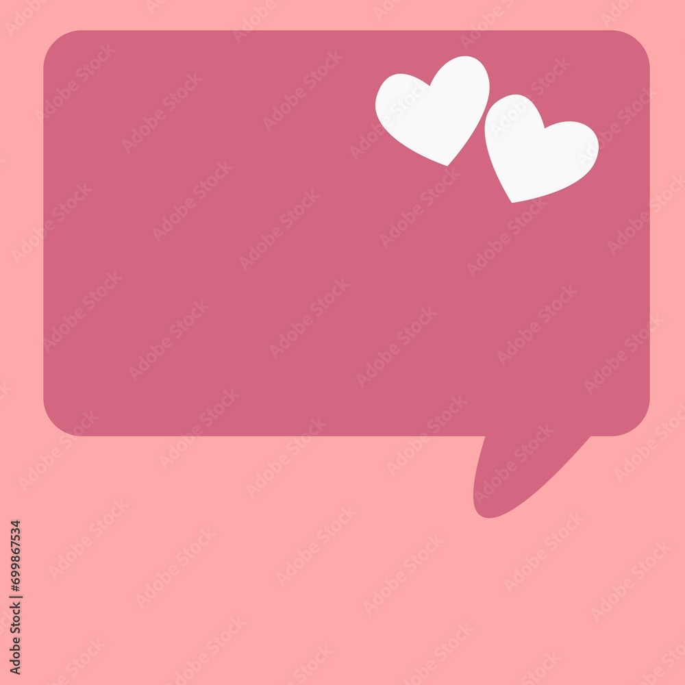 pink speech valentine card with hearts pink speech valentine card with hearts