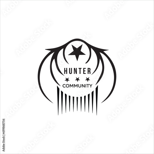 Hunting  Head Deer  Illustration badge logo vector