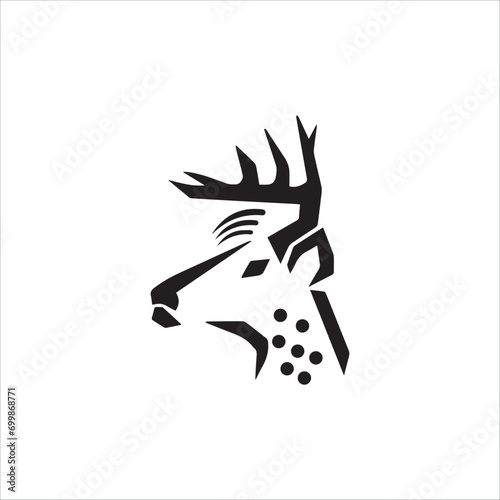 Hunting  Head Deer  Illustration badge logo vector