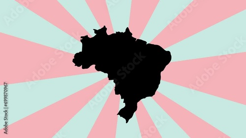 Animated Brazil map icon with a rotating background photo