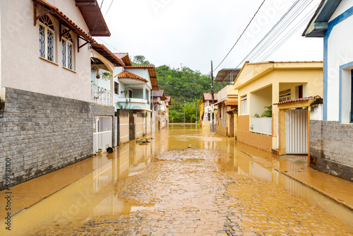 Flooding of Rua do Humaitá, due to flooding from the Pomba River, in Guarani, state of Minas Gerais, Brazil