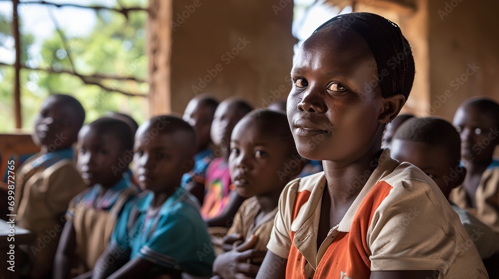 a group of children sitting in a classroom a group of children sitting in a classroom