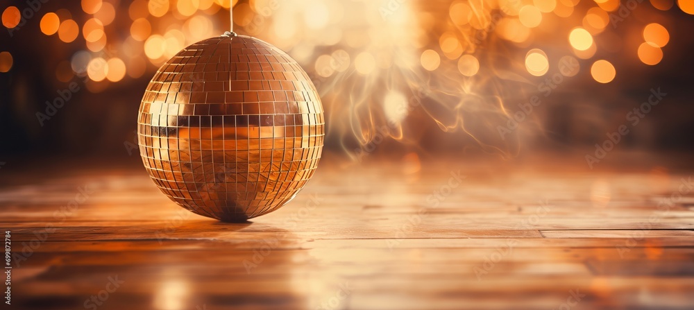 Obraz premium Mesmerizing bokeh effect close up of disco ball reflecting dazzling array of colorful lights