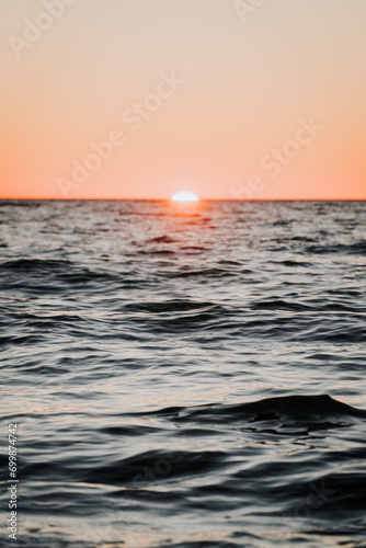 warm sunset over the sea