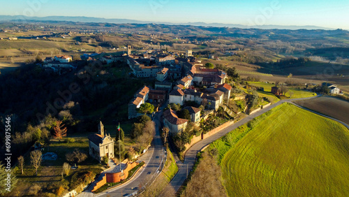 Aerial view of Cella Monte,  Monferrato, Alessandria, Piedmont, Italy photo