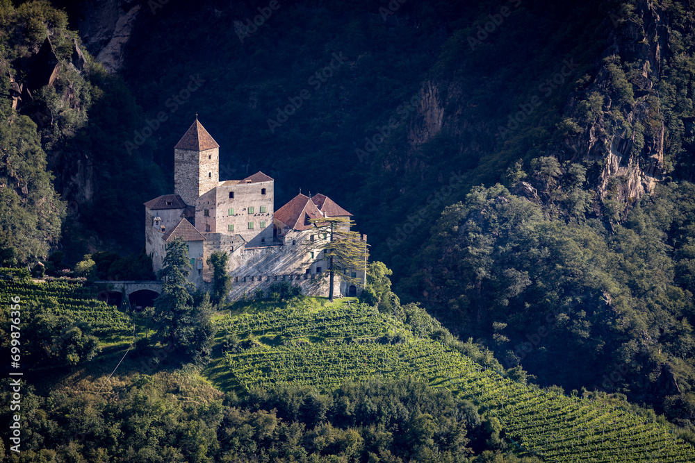 Schloss auf dem Weinberg, Südtirol bei Bozen