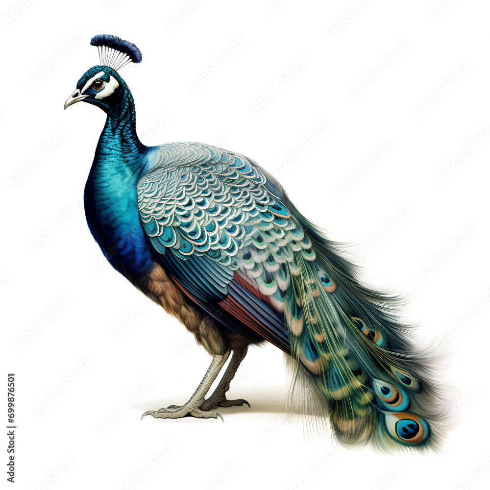 Obraz premium peacock isolated on white