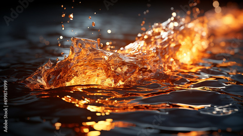 burning fire in the water