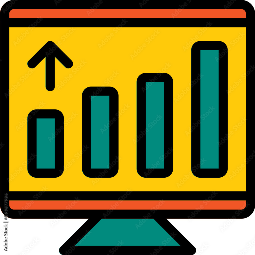 Diagram statistic monitor Vector Filled Line Icon, suitable for business or investment or office purpose Diagram statistic monitor Vector Filled Line Icon, suitable for business or investment or office purpose