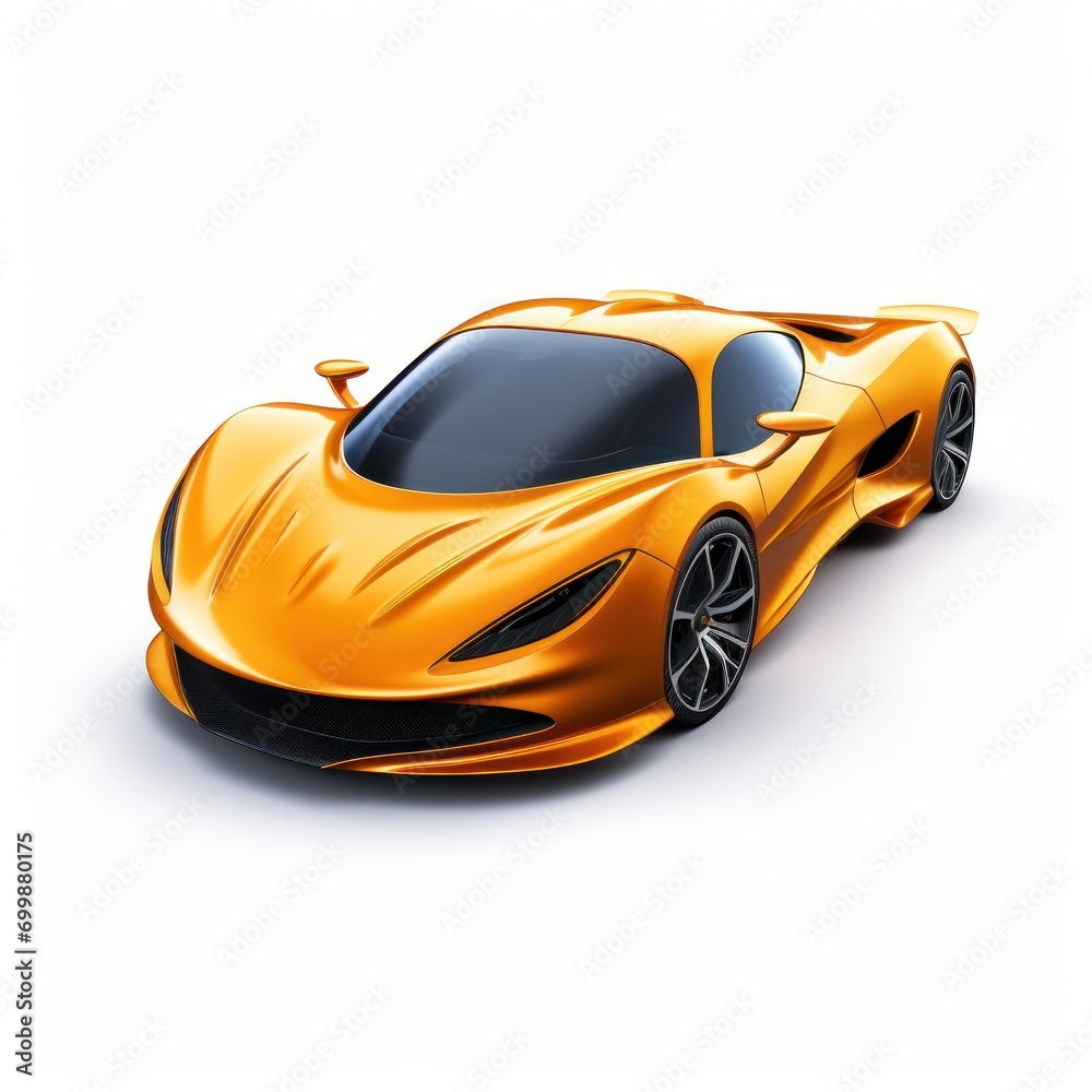 Modern city car on a white background with a shadow on the ground. Modern city car on a white background with a shadow on the ground.
