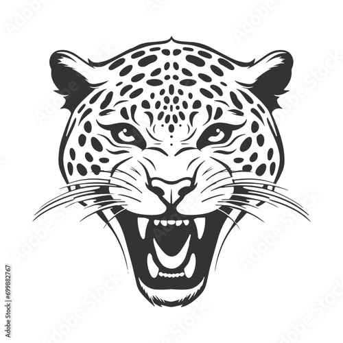 Jaguar Illustration Clip Art Design Shape. Animal Silhouette Icon Vector.