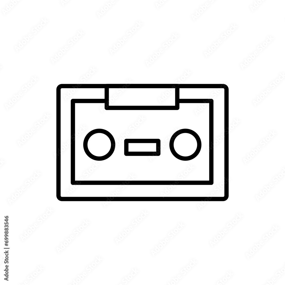 Cassette outline icons, minimalist vector illustration ,simple transparent graphic element .Isolated on white background Cassette outline icons, minimalist vector illustration ,simple transparent graphic element .Isolated on white background
