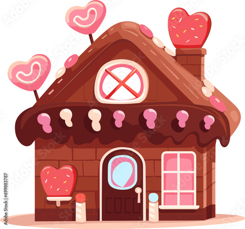 chocolate house illustration