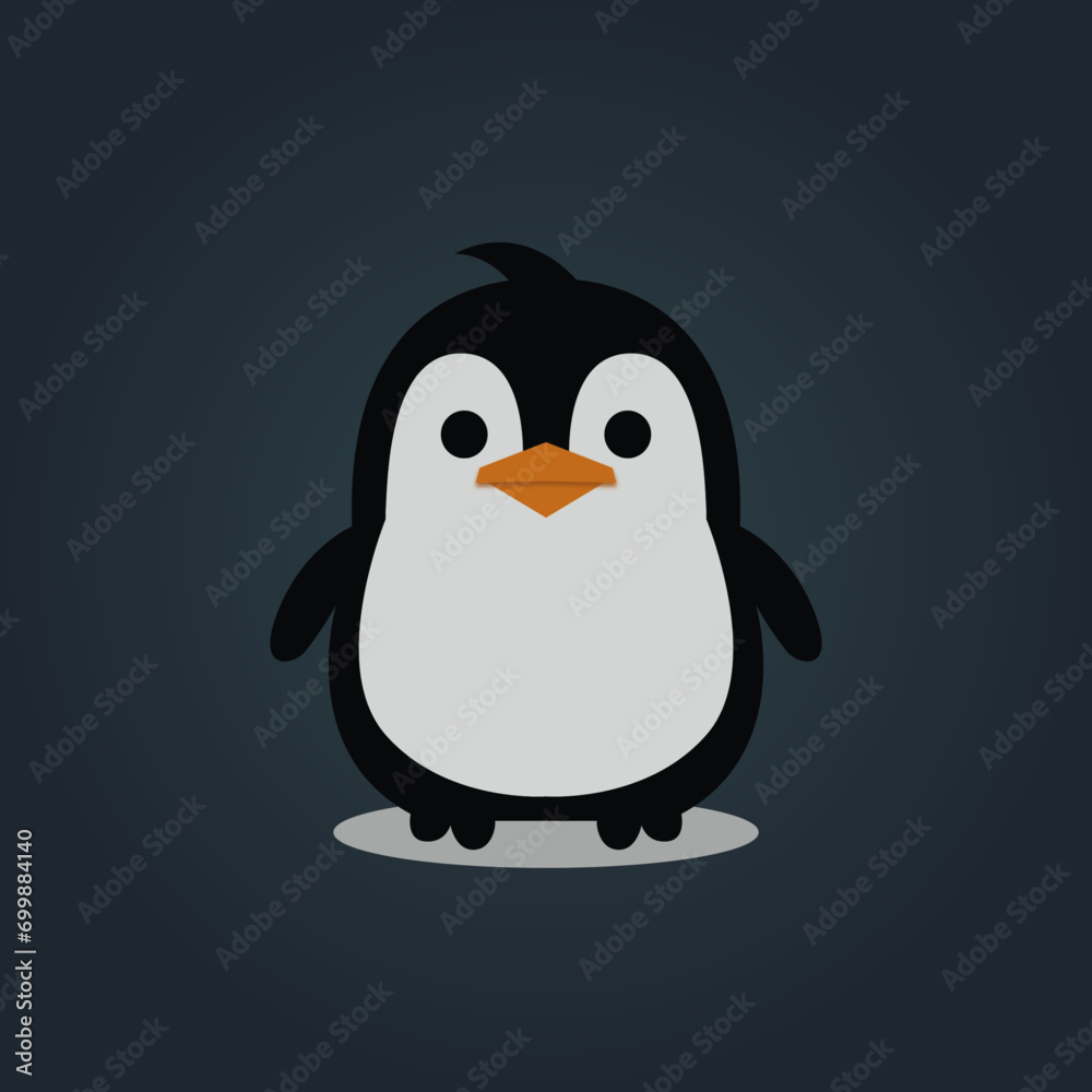 Fototapeta premium cute penguin on the snow