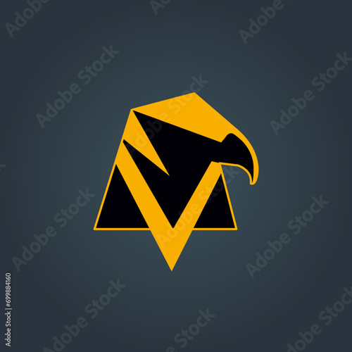 illustration of a logo yellow hawk head