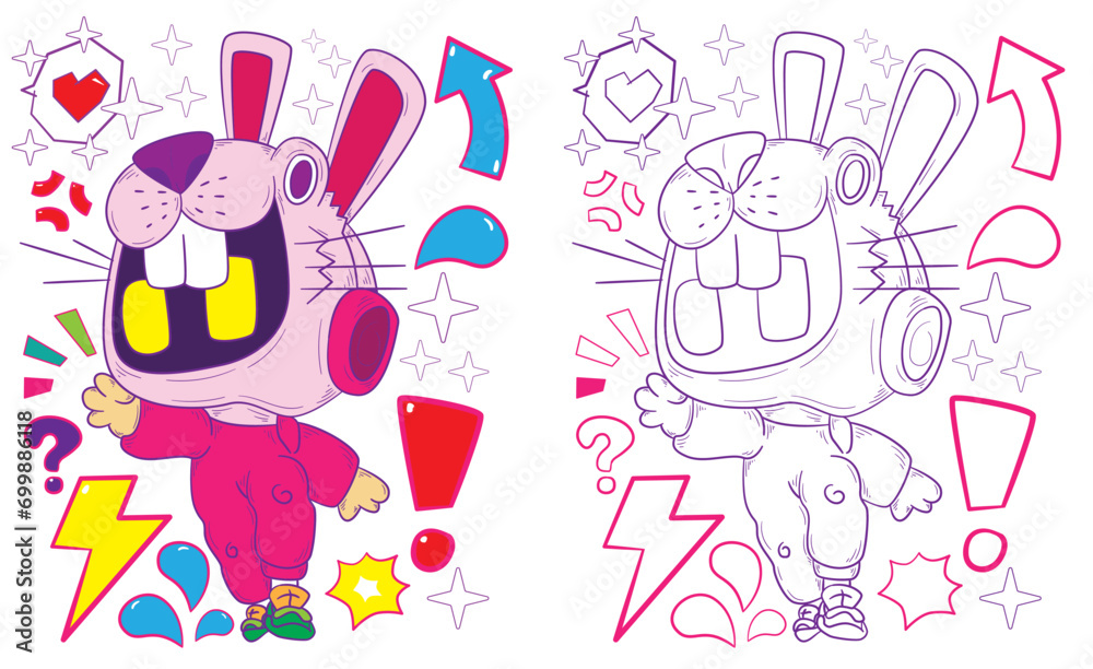 cute animal doodle illustration for book drawing page cute animal doodle illustration for book drawing page