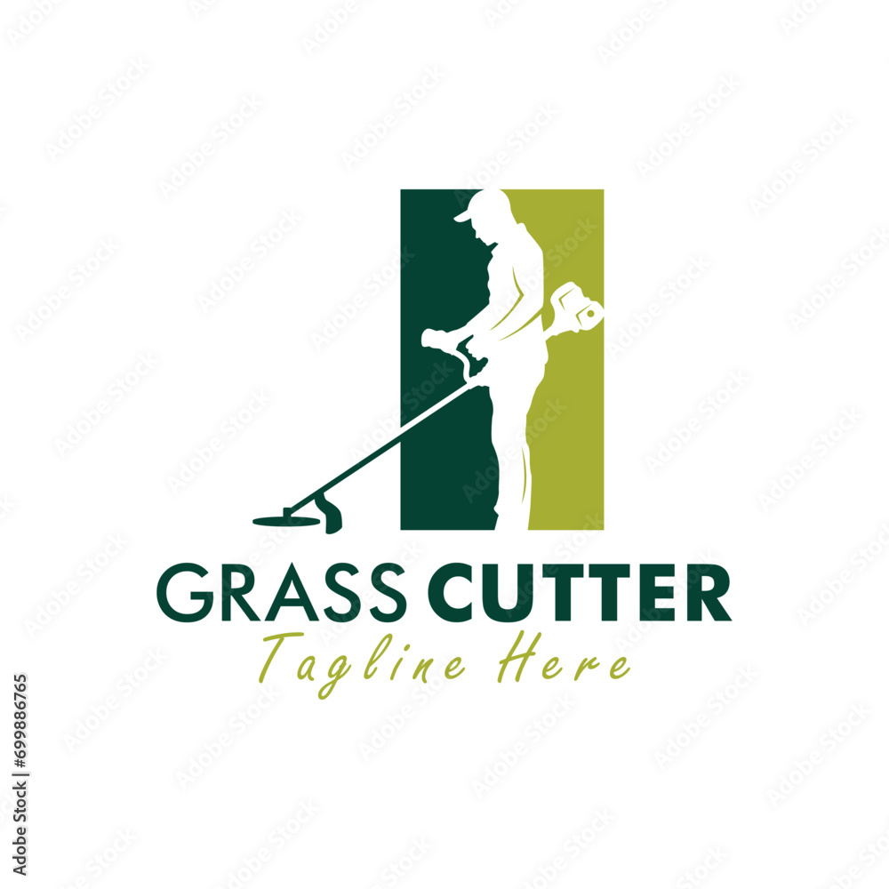 grass cutter vector logo