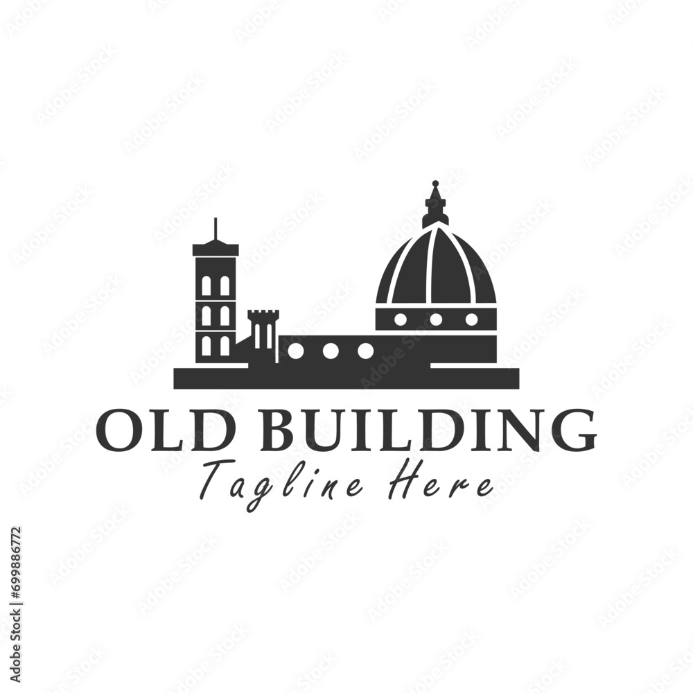 old building vector illustration logo