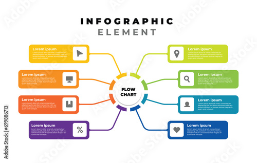 Business Flow Chart, Info Graphic Element, Selling Marketing Infographic Tamplate Vector Design