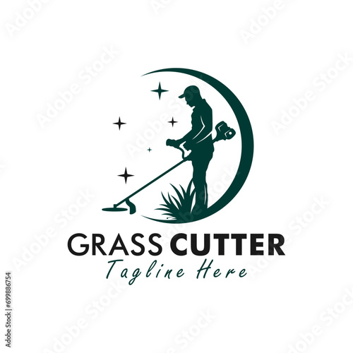 grass cutter vector logo