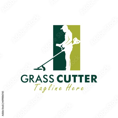 grass cutter vector logo