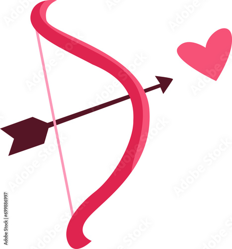 cupids bow and heart arrow