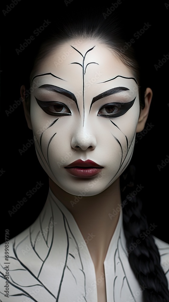 a young japanese woman, taken with canon eos 5d, in professional makeup, high contrast, beautiful facial sculpt, beautiful bone structure with generative ai a young japanese woman, taken with canon eos 5d, in professional makeup, high contrast, beautiful facial sculpt, beautiful bone structure with generative ai