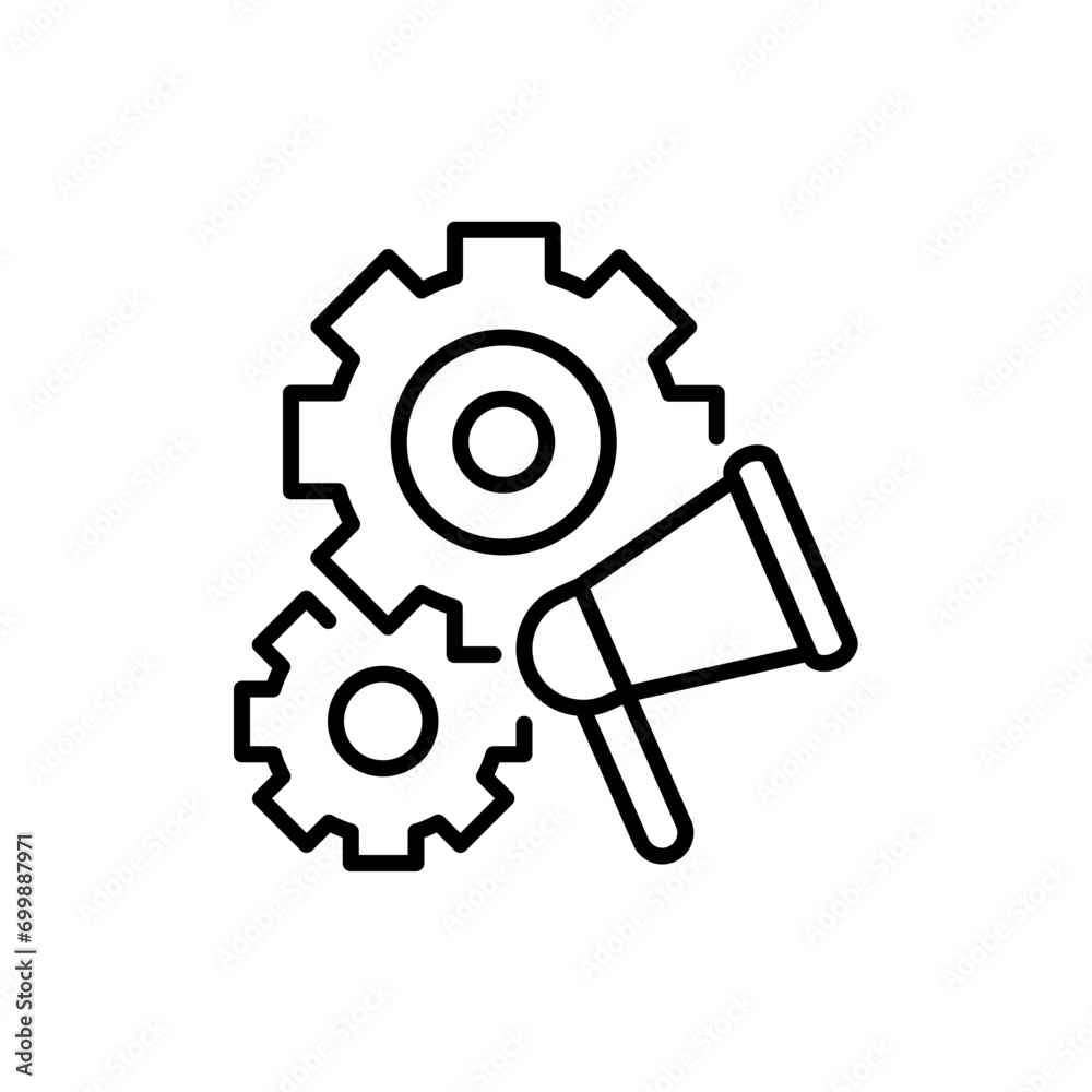 Advertising management outline icons, minimalist vector illustration ,simple transparent graphic element .Isolated on white background Advertising management outline icons, minimalist vector illustration ,simple transparent graphic element .Isolated on white background