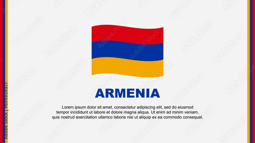 Obraz premium Armenia Flag Abstract Background Design Template. Armenia Independence Day Banner Social Media Vector Illustration. Armenia Cartoon